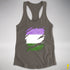 Genderqueer Pride Flag Ripped Reveal Racerback Tank - Dark Grey